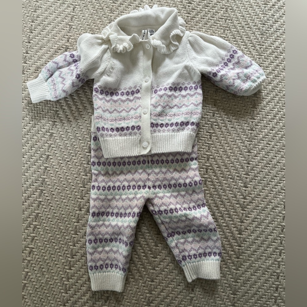 Janie and Jack Baby Fair Isle Sweater Set size 3-6 months